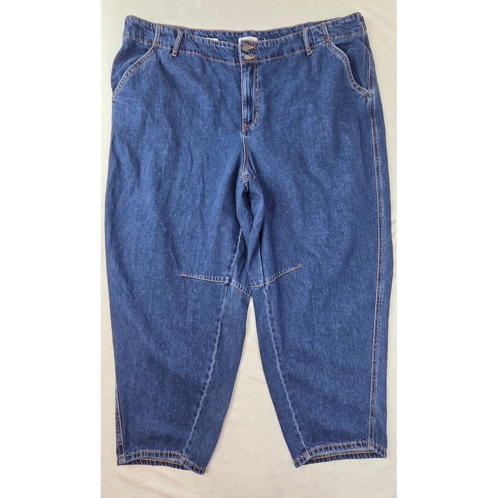 Ava Viv Jeans‎ Women 22 Blue Seam Detail High Rise Denim Trouser Excellent